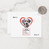 Aanpasbare Dalmatiër Hond Valentijn Notitiekaartje (Voorkant / Achterkant in situ)