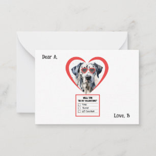 Aanpasbare Dalmatiër Hond Valentijn Notitiekaartje