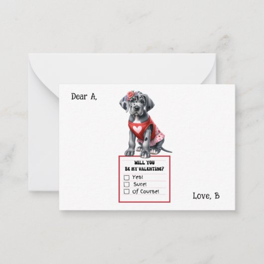 Aanpasbare Dalmatiër Hond Valentijn Notitiekaartje (Voorkant)