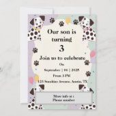 Aanpasbare Dalmatische verjaardagsuitnodiging Kaart (Achterkant)