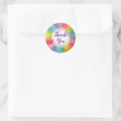 Aanpasbare Dankjeweltekst Regenboogkleuren Script Ronde Sticker (Tas)