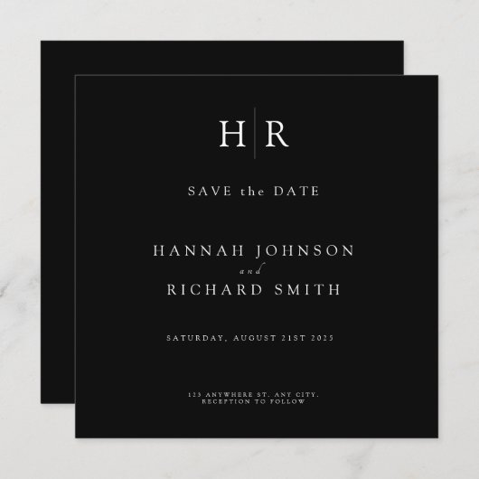 Aanpasbare datumkaart opslaan save the date (Voorkant / Achterkant)