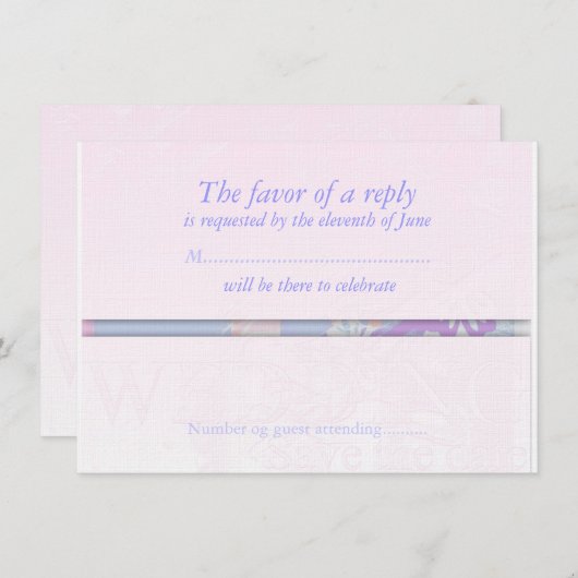 Aanpasbare Delicate Trouw RSVP-reactiekaart Kaart (Voorkant / Achterkant)