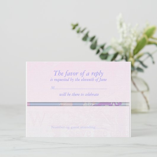 Aanpasbare Delicate Trouw RSVP-reactiekaart Kaart (Staand voorkant)