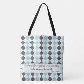 Aanpasbare diamant gekruist geruit elegante toteba tote bag (Voorkant)