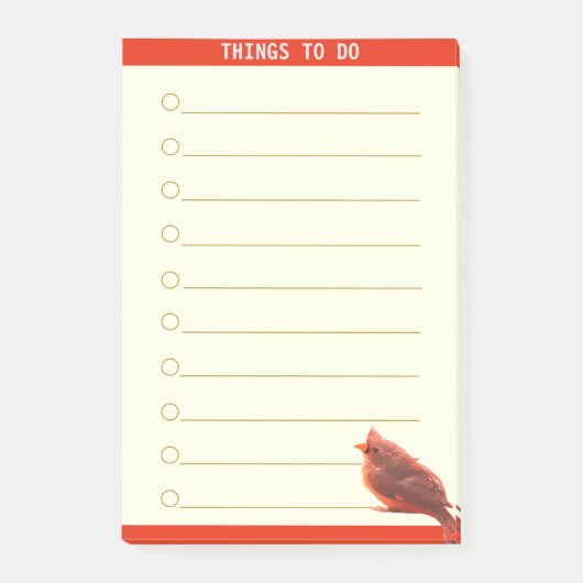 Aanpasbare Dingen om te Doen & Mooie Vogel Post-it® Notes (Voorkant)