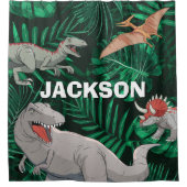 Aanpasbare Dinosaur Kinderen Dino Jurassic Trex Jo Douchegordijn (Voorkant)