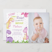 Aanpasbare Dinosaurus Feest Uitnodigingen voor Kin (Voorkant)