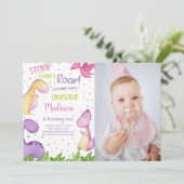 Aanpasbare Dinosaurus Feest Uitnodigingen voor Kin (Staand voorkant)