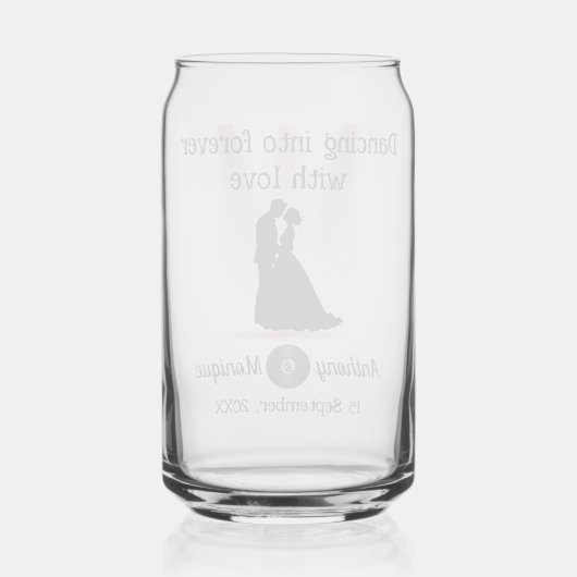 Aanpasbare Disco Bruiloft Blikvorm Glas (Achterkant)