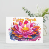 Aanpasbare Diya Droom Diwali Kaart (Staand voorkant)