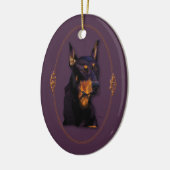 Aanpasbare Doberman-versiering Keramisch Ornament (Links)