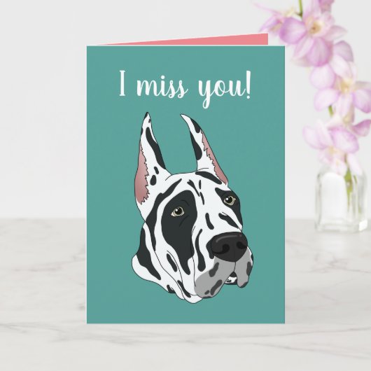 Aanpasbare Dog Missing You Kaart (Orchidee)
