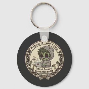 Aanpasbare 'Dood vanbinnen' Badge Sleutelhanger