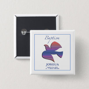 Aanpasbare, Doopduif voor Volwassenen Vierkante Button 5,1 Cm