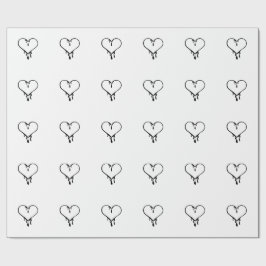 Aanpasbare druipend hart cadeaupapier