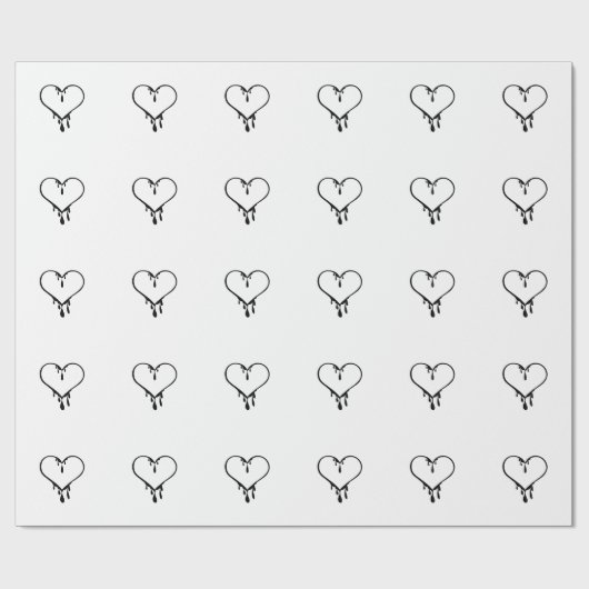 Aanpasbare druipend hart cadeaupapier (Vlak)