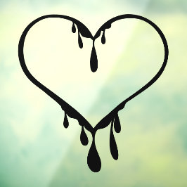 Aanpasbare druipend hart raamsticker