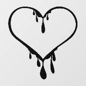 Aanpasbare druipend hart raamsticker (Vel)