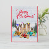 Aanpasbare Duitse Herder Dog Christmas Kaart (Staand voorkant)