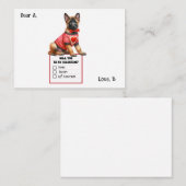 Aanpasbare Duitse Herdershond Puppy Valentijn  Notitiekaartje (Voorkant / Achterkant)