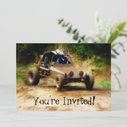 Aanpasbare Dune Buggy Mudfest - Je bent uitgenodig Kaart (Staand voorkant)