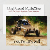 Aanpasbare Dune Buggy Mudfest - Je bent uitgenodig Kaart (Voorkant / Achterkant)