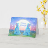 Aanpasbare Dusk Bunnies Kaart (Gele Bloem)