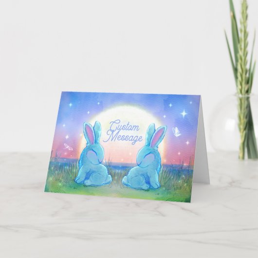 Aanpasbare Dusk Bunnies Kaart (Voorkant)
