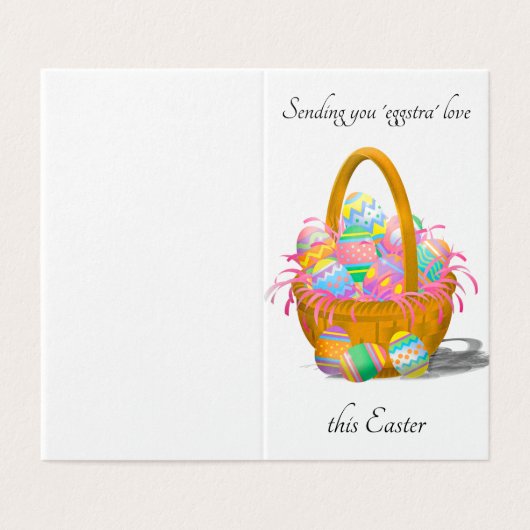 Aanpasbare Easter Egg Basket Kaart (Buitenkant ongevouwen)
