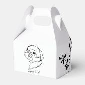 Aanpasbare Eenvoudige Tekenlijn Art Pug Bedankdoosjes (Achterkant)