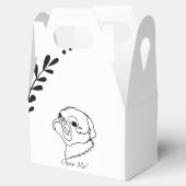 Aanpasbare Eenvoudige Tekenlijn Art Pug Bedankdoosjes (Geopend)