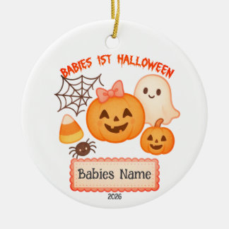 Aanpasbare eerste Halloween voor baby's Keramisch Ornament