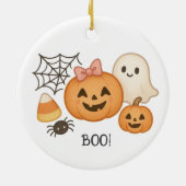 Aanpasbare eerste Halloween voor baby's Keramisch Ornament (Achterkant)