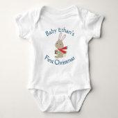 Aanpasbare eerste kerst konijn baby romper (Voorkant)
