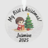 Aanpasbare Eerste Kerstmis van de Baby Acrylic Ornament (achterkant)