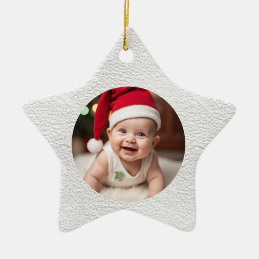 Aanpasbare eerste kerstster voor baby keramisch ornament (Voorkant)