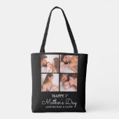 Aanpasbare Eerste Moederdag Fotocollage Tote Bag (Achterkant)