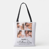Aanpasbare Eerste Moederdag Fotocollage Tote Bag (Achterkant)