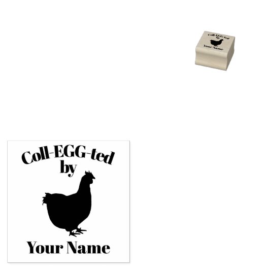 Aanpasbare eierstempel - Rhode Island Red Hen Rubberstempel (Gestempeld)