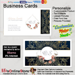 Aanpasbare Elegante Bloemensjabloon 13 Visitekaartje