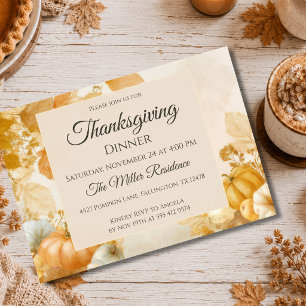 Aanpasbare elegante herfst Thanksgiving uitnodigin Kaart