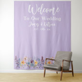 Aanpasbare Elegante Lavendel Trouw Achtergrond Wandkleed (In situ)