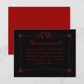 Aanpasbare Elegante Rand Met Monogram Aankondiging (Voorkant / Achterkant)
