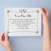 Aanpasbare Elegante Rand Met Monogram Flyer (Hand)