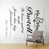 Aanpasbare Elegante Script Huwelijksbelofte Achter Wandkleed (In Situ (horizontaal))