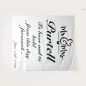 Aanpasbare Elegante Script Huwelijksbelofte Achter Wandkleed (Voorkant (horizontaal))