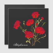 Aanpasbare Elegante Vintage Bloemige Rode Anjer (Voorkant / Achterkant)