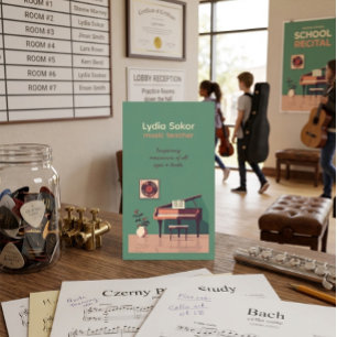 Aanpasbare Elegante Visitekaartje voor Muzieklerar