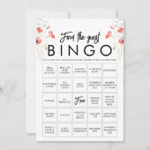 Aanpasbare Elegante Wilde Bloem Bingo Game Kaart (Voorkant)